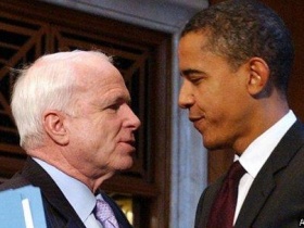 Барак Обама (справа) и Джон Маккейн. Фото: zman.com 