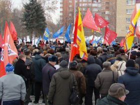 Митинг в День защитника Отечества. Фото Виктора Шамаева, Каспаров.Ru