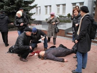 Расстрел митингующих у СБУ в Хмельницком (unian)