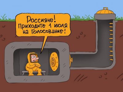 Путин и голосование 1 июля. Карикатура С.Елкина: dw.com