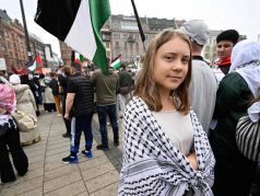 Грета Тунберг на антиизраильской акции в Мальмё (Швеция), 11.05.24. Фото: t.me/worldprotest